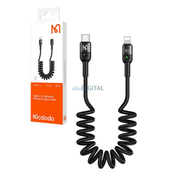 Mcdodo CA-1960 Tip-C - Lightning cablu 36W, 1.8m - negru