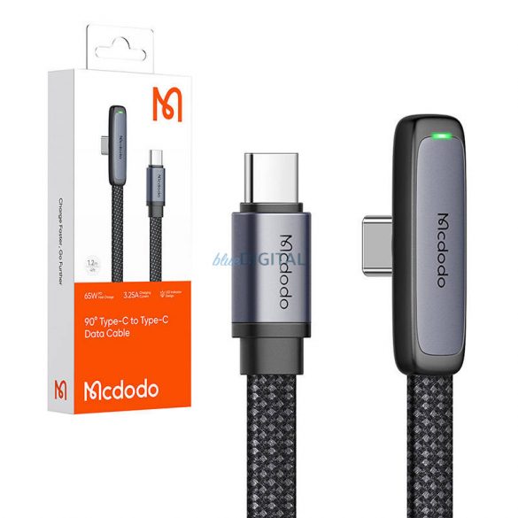 Cablu de 90 de grade USB-C la USB-C Mcdodo CA-3360, 65 W, 1,2 m (negru)