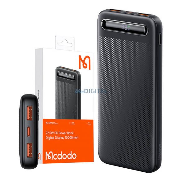 Mcdodo MC-3881 powerbank cu afișaj 10000mAh, 22.5W - negru