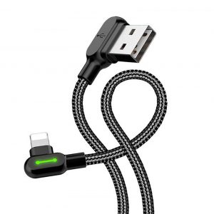 Mcdodo CA-4671 Cablu USB Lightning cu unghi LED, 1,2 m (negru)