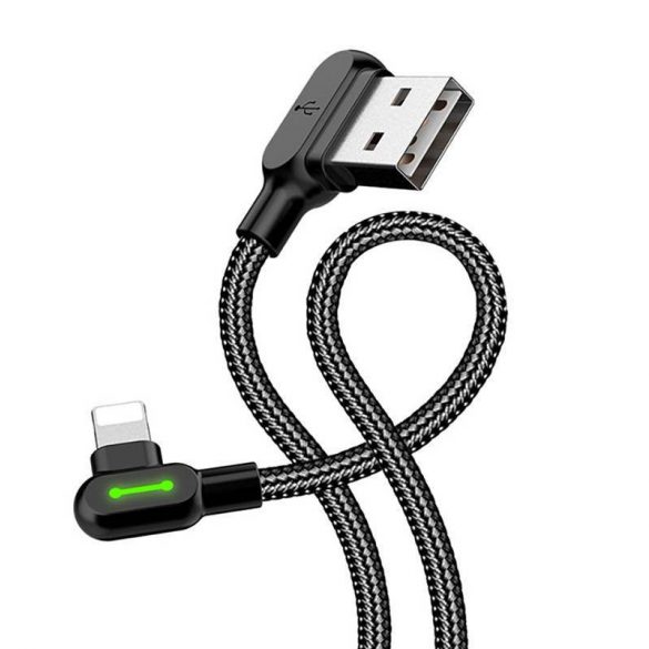 Mcdodo CA-4674 Cablu USB Lightning cu unghi LED, 0,5 m (negru)