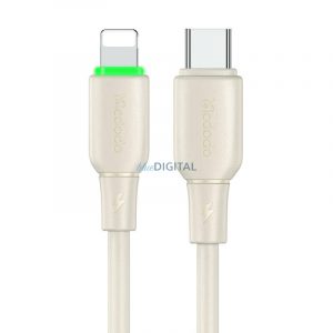 Cablu USB-C - Lightning Mcdodo CA-4760 LED lumina 1,2 m (bej)