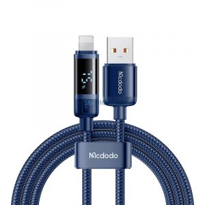 Mcdodo CA-5001 Cablu USB-A - Lightning cu afișaj 100W 3A 1.2m - albastru