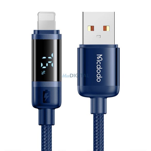 Mcdodo CA-5001 Cablu USB-A - Lightning cu afișaj 100W 3A 1.2m - albastru