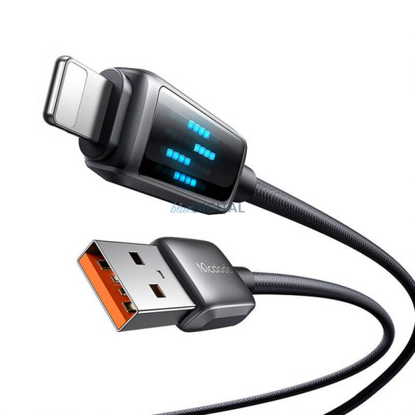 Mcdodo CA-5250 Cablu USB-A - Lightning cu afișaj 3A 1.2m - negru