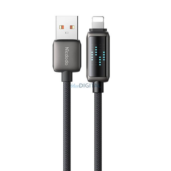 Mcdodo CA-5250 Cablu USB-A - Lightning cu afișaj 3A 1.2m - negru