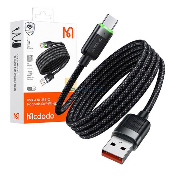 Mcdodo CA-5650 Cablu USB-A - Type-C (autoretractabil) 6A 100W 1.2m - negru