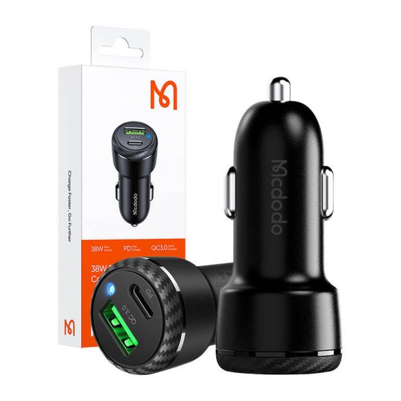 Incarcator auto Mcdodo CC-5970, USB + USB-C 38W (negru)