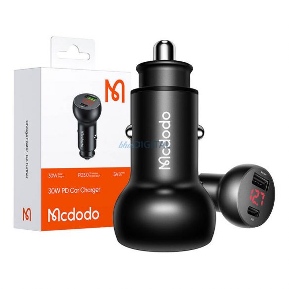 Mcdodo CC-6810 încărcător auto cu 1xUSB-A și 1xUSB-C conexiune 30W - negru