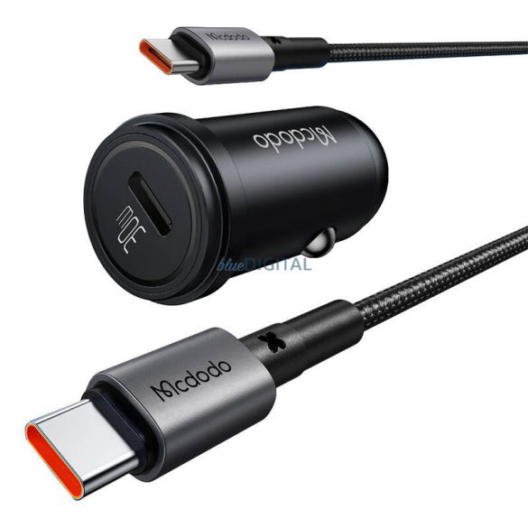 Incarcator auto McDodo CC-7493 cu conexiune 1xUSB-C si cablu Type-C - Type-C 5A 65 W (negru)