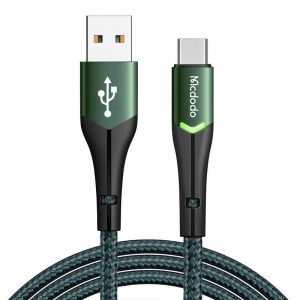 De la USB la USB-C Cablu LED Mcdodo Magnificence CA-7961, 1 m (verde)