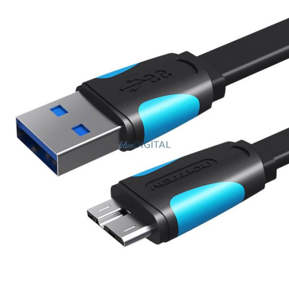 Cablu plat USB 3.0 A la Micro-B Vention VAS-A12-B025 0.25m Negru