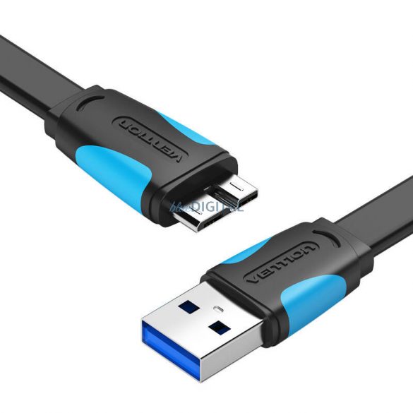 Cablu plat USB 3.0 A tată și Micro-B tată Vention VAS-A12-B150 1,5 m Negru