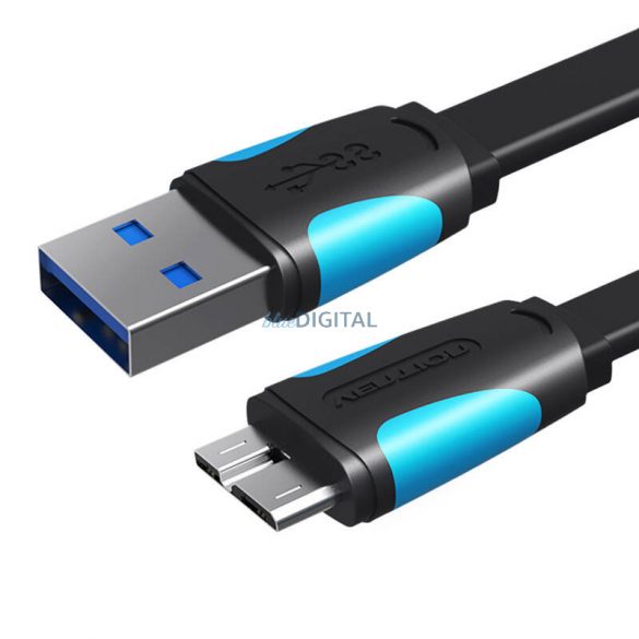 Cablu plat USB 3.0 A tată și Micro-B tată Vention VAS-A12-B200 2m Negru