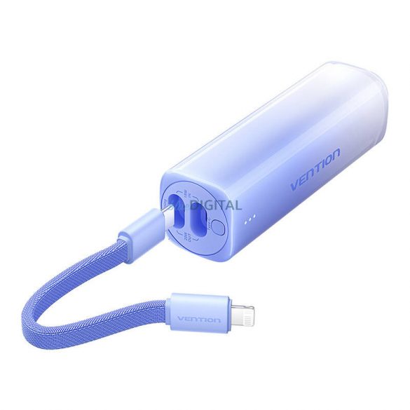 Vention FHWL0 powerbank 5000mAh 20W + Type-C - cu cablu Lightning - albastru