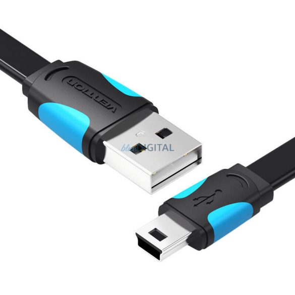 Cablu plat USB 2.0 A și mini cu 5 pini Vention VAS-A14-B050 0,5 m negru