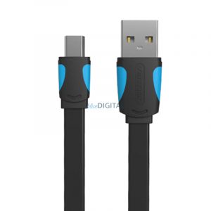 Cablu plat USB 2.0 A și mini cu 5 pini Vention VAS-A14-B100 1m negru