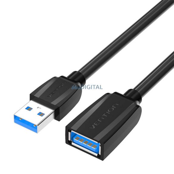 Cablu prelungitor USB 3.0, de la USB masculin la USB feminin, Vention 1m (negru)