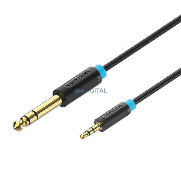 Cablu audio de 3,5 mm TRS tată la 6,35 mm Vention BABBD de 0,5 m negru