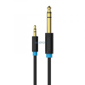 Cablu audio TRS de 3,5 mm tată la 6,35 mm tată 3 m Vention BABBI (negru)