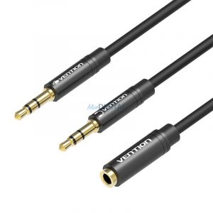 Splitter stereo Dual 3,5 mm Masculin 3,5 mm Femeie Vention BBOBY 0,3 m (Negru)