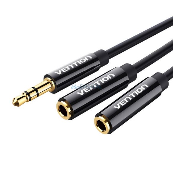 Splitter stereo 3,5 mm mascul 2x 3,5 mm Femeie 0,3 m Vention BBSBY Negru