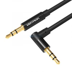 Cablu mini jack 3,5 mm AUX 90 grade Vention BAKBD-T 0,5 m (negru)