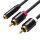 Cablu audio de 3,5 mm mamă la 2x RCA masculin 1m Vention VAB-R01-B100 negru