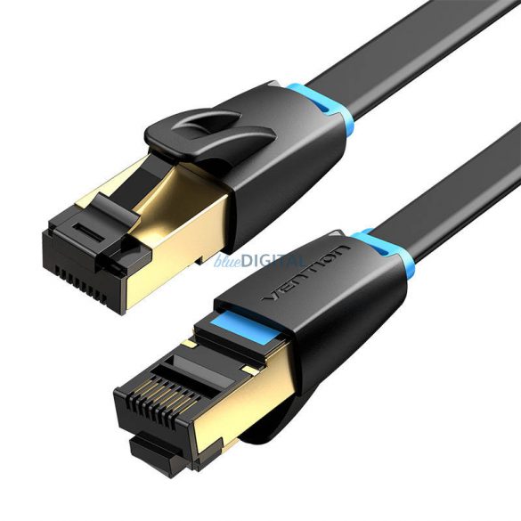 Cablu de rețea plat Ethernet RJ45 Vention IKCBG, Cat.8, U/FTP, 1,5 m (negru)