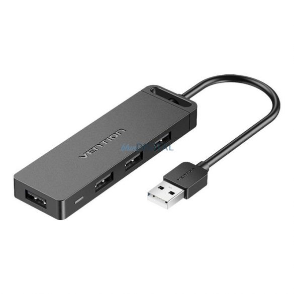 Hub USB 2.0 cu 4 porturi Adaptor de alimentare Vention CHMBB 0,15 m, negru