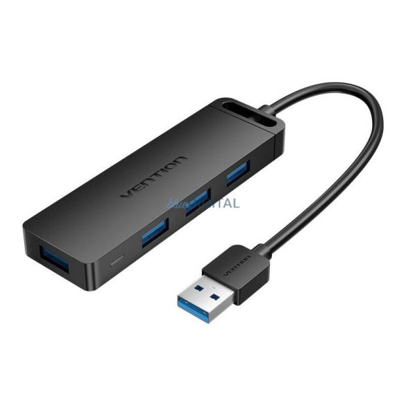 Hub USB 3.0 cu 4 porturi Adaptor de alimentare Vention CHLBB 0,15 m, negru