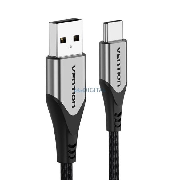 Cablu USB 2.0 A și USB-C 3A 0,25 m Vention CODHC gri