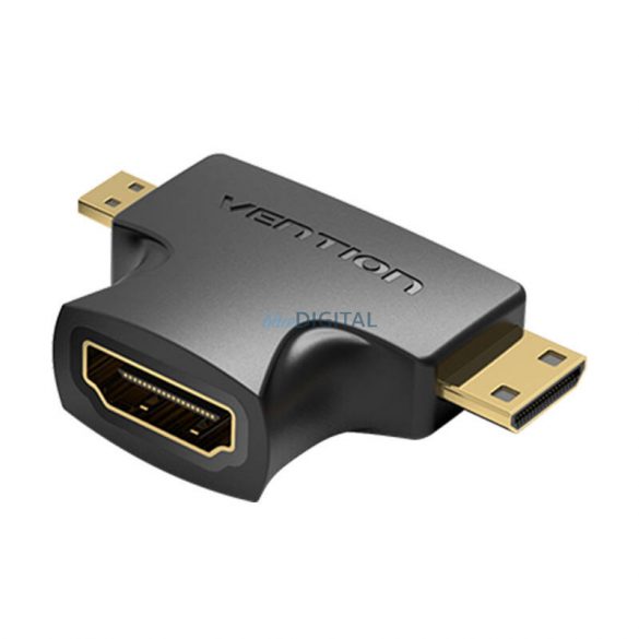 HDMI - Adaptor Mini/Micro HDMI 2in1 Vention AGFB0 (negru)