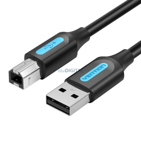 USB 2.0 A tată USB-B cablu tată miez de ferită Vention COQBL 10m PVC negru