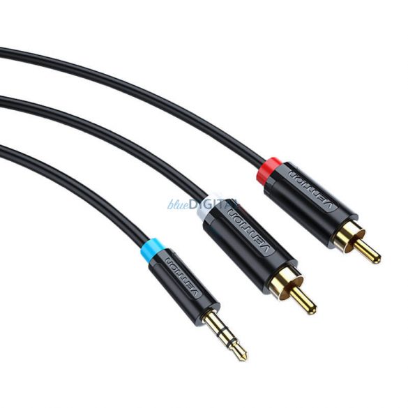 3,5 mm tată 2x cablu RCA tată 3m Vention BCLBI Negru