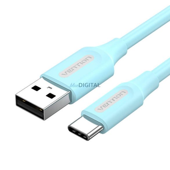 Cablu USB 2.0 A și USB-C 3A Vention COKSF 1m în albastru deschis