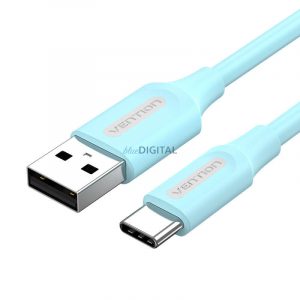 USB 2.0 A la USB-C 3A cablu 1.5m Vention COKSG albastru deschis