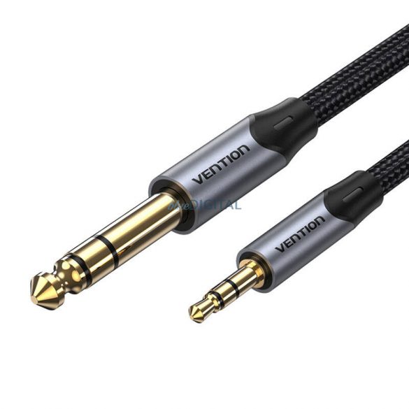 Cablu audio TRS de 3,5 mm tată la 6,35 mm tată 1 m Vention BAUHF gri