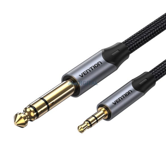 Cablu audio TRS de 3,5 mm tată la 6,35 mm tată 2 m Vention BAUHH gri