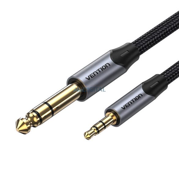 Cablu audio TRS de 3,5 mm tată la 6,35 mm tată 5 m Vention BAUHJ gri