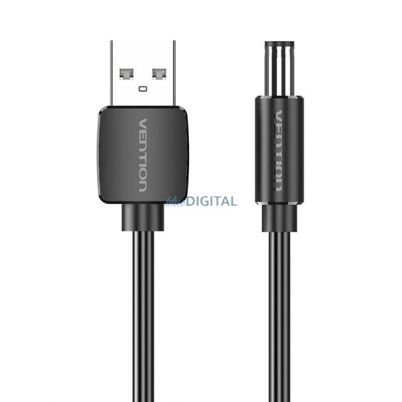 Cablu de alimentare USB și DC 5,5 mm Vention CEYBF de 1 m (negru)