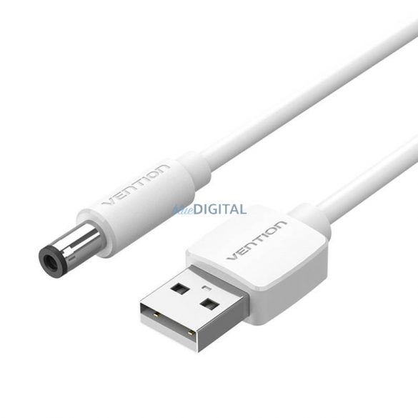 Cablu de alimentare USB și DC de 5,5 mm 0,5 m Vention CEYWD (alb)