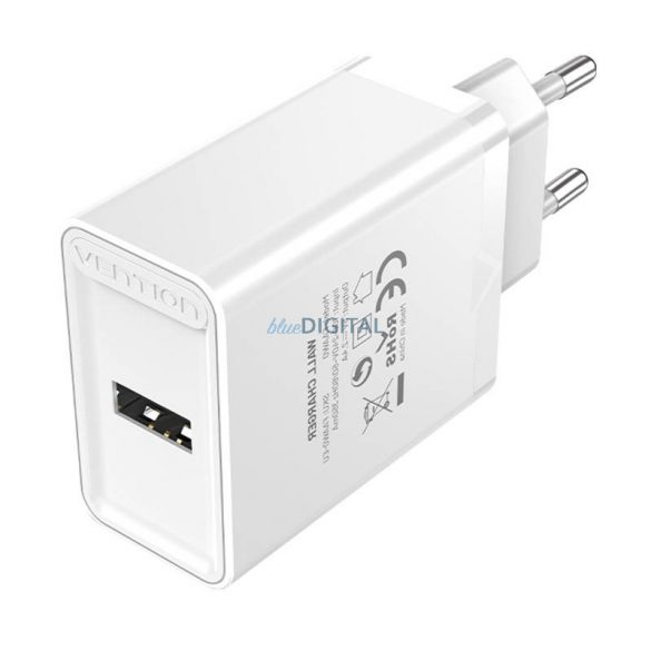 Încărcător de perete EU USB-A Vention FAAW0-EU 12W, 2.4A, (alb)