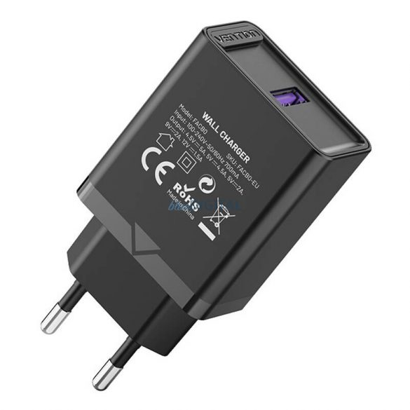 Vention FACB0-EU încărcător de rețea cu 1xUSB-A conexiune 22.5W - negru