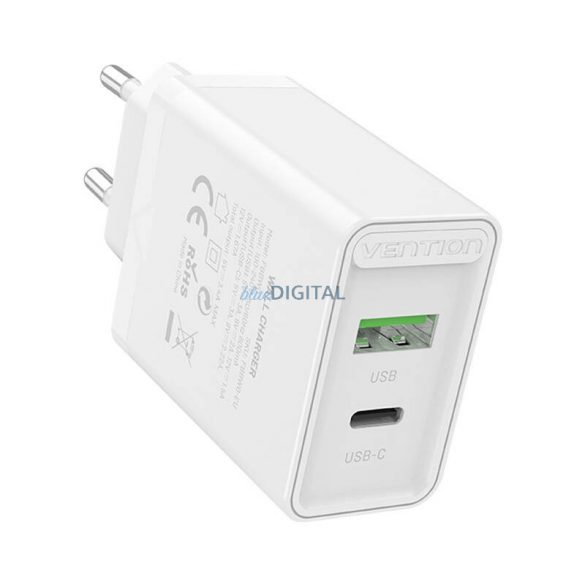 Încărcător de perete USB(A+C) Vention FBBW0-EU (18W/20W) Alb