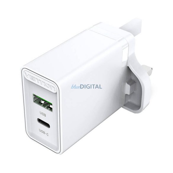 Încărcător de perete USB(A+C) Vention FBBW0-UK (18W/20W) UK Alb