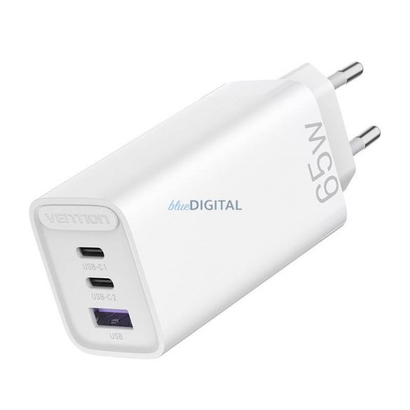 Încărcător de perete EU 2xUSB-C(65W/30W) USB-A(30W) Vention, FEDW0-EU, 2.4A, PD 3.0