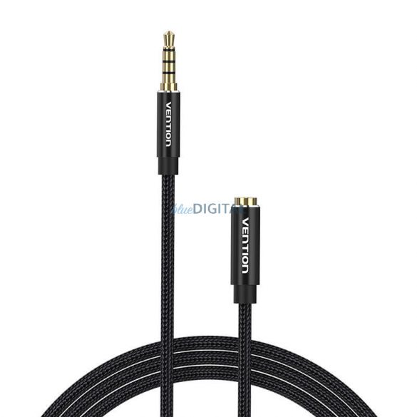 Cablu prelungitor audio TRRS 3,5 mm mascul 3,5 mm mamă 1 m Vention BHCBF negru