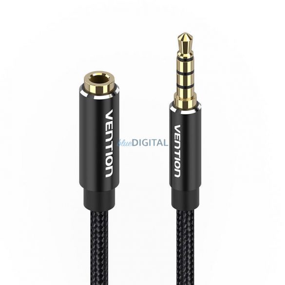 Cablu prelungitor audio TRRS 3,5 mm mascul 3,5 mm mamă 1 m Vention BHCBF negru