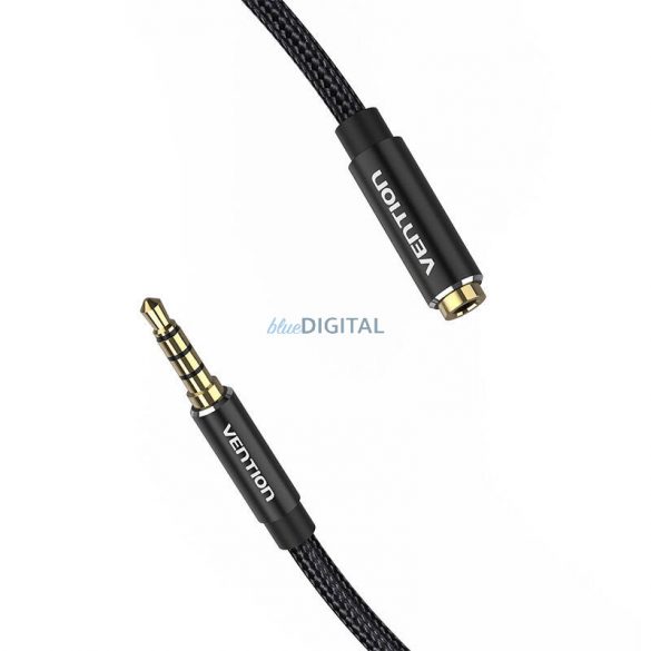 Cablu prelungitor audio TRRS 3,5 mm mascul 3,5 mm mamă 1 m Vention BHCBF negru